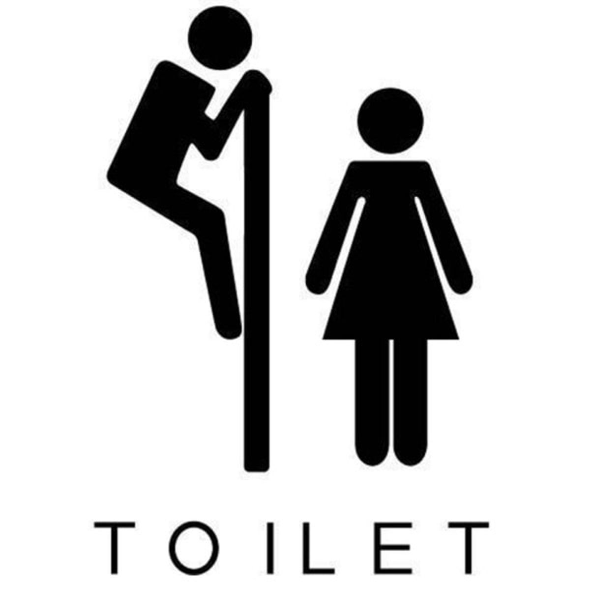 Toilet skilt. Smugkiggeren. Sjov toilet wallsticker. 11x16cm.