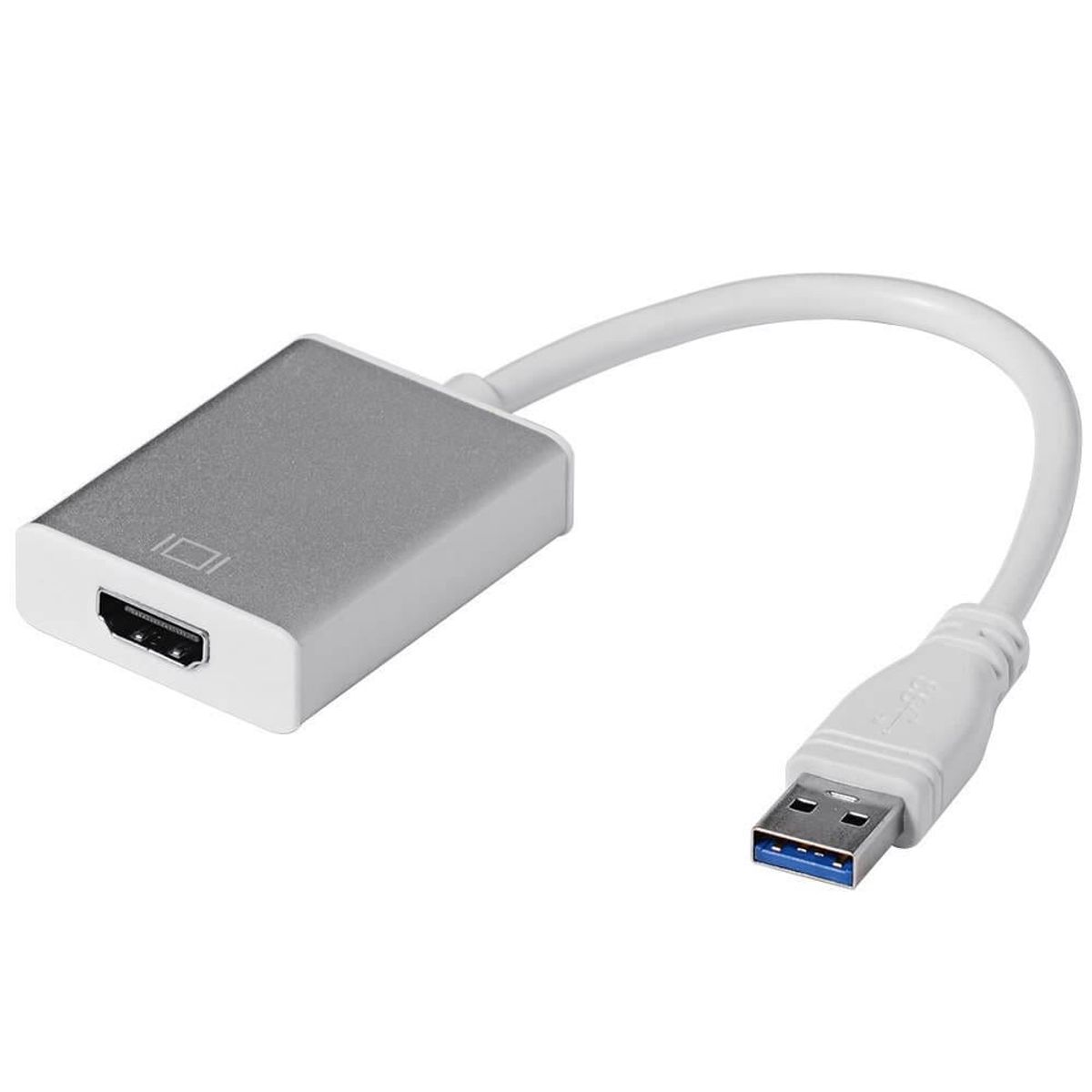 USB 3.0 til HDMI adapter. Silver.