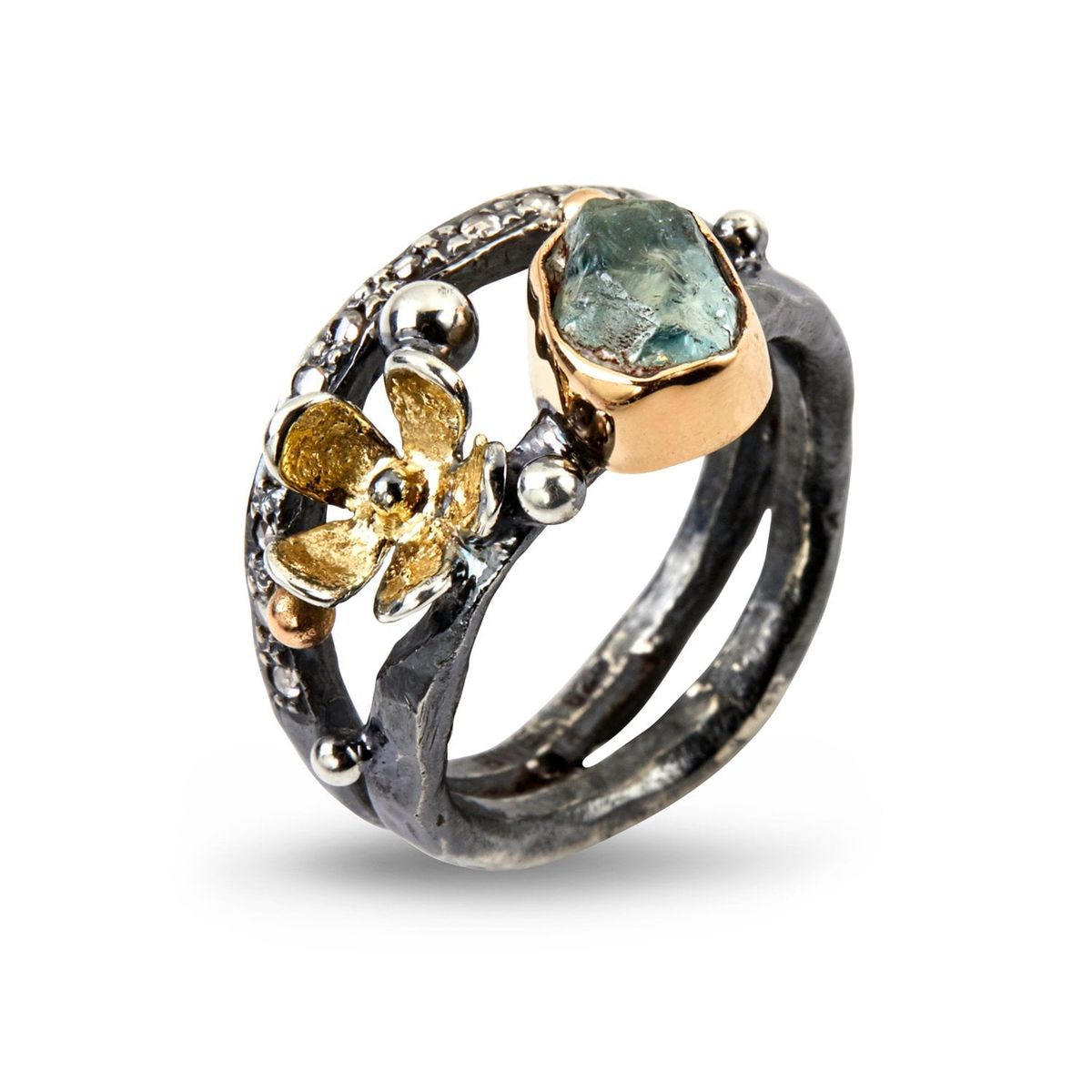 Ring Dubeca Aqua Flower - 57