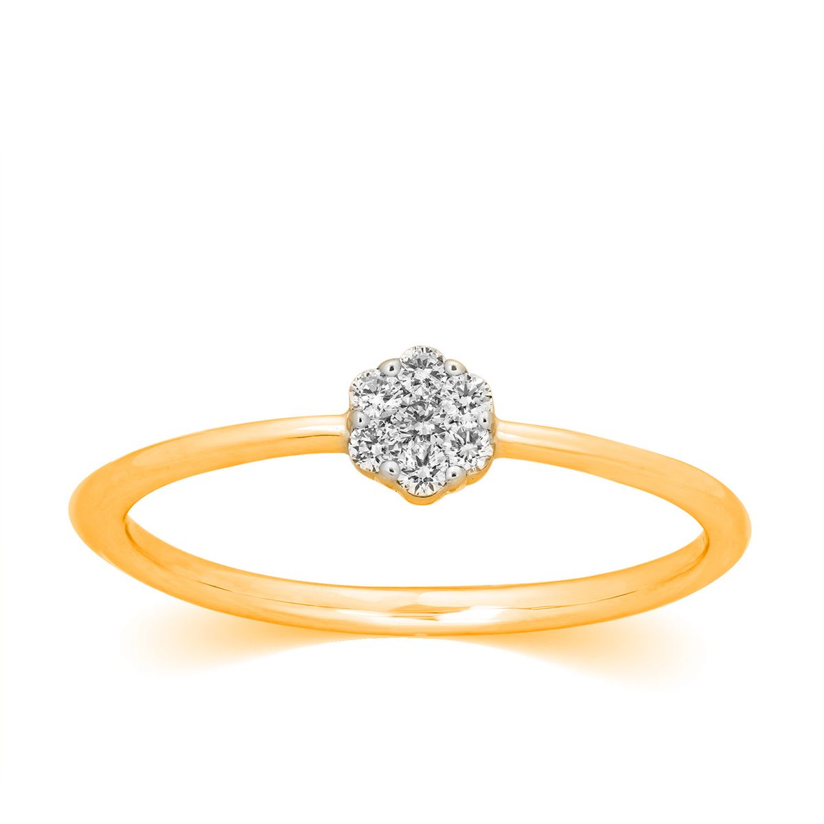 Simple diamantring i 18 kt guld- eller hvidguld, 0.11 ct - 55