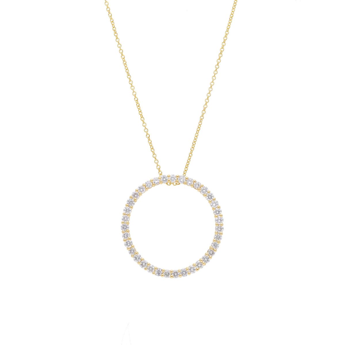 THE CIRCLE "BIG" i 14Kt. Guld eller hvidguld, 1.00 ct. Diamanter. inkl. kæde