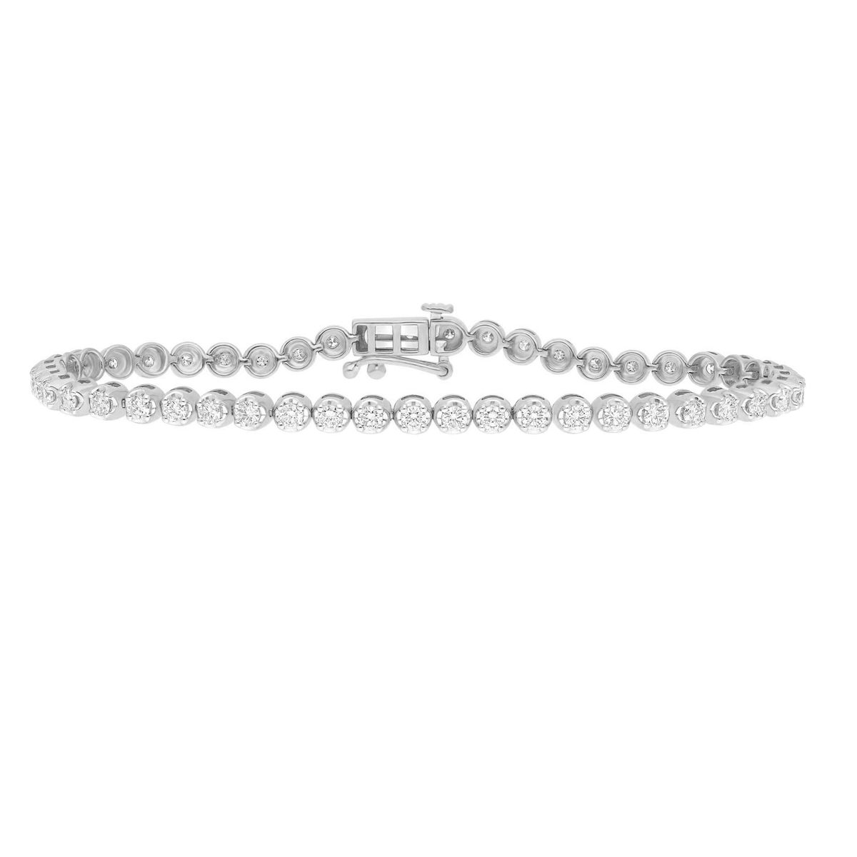 "Round Flow" Tennisarmbånd i 18 kt. guld eller hvidguld, 2.00 ct diamanter