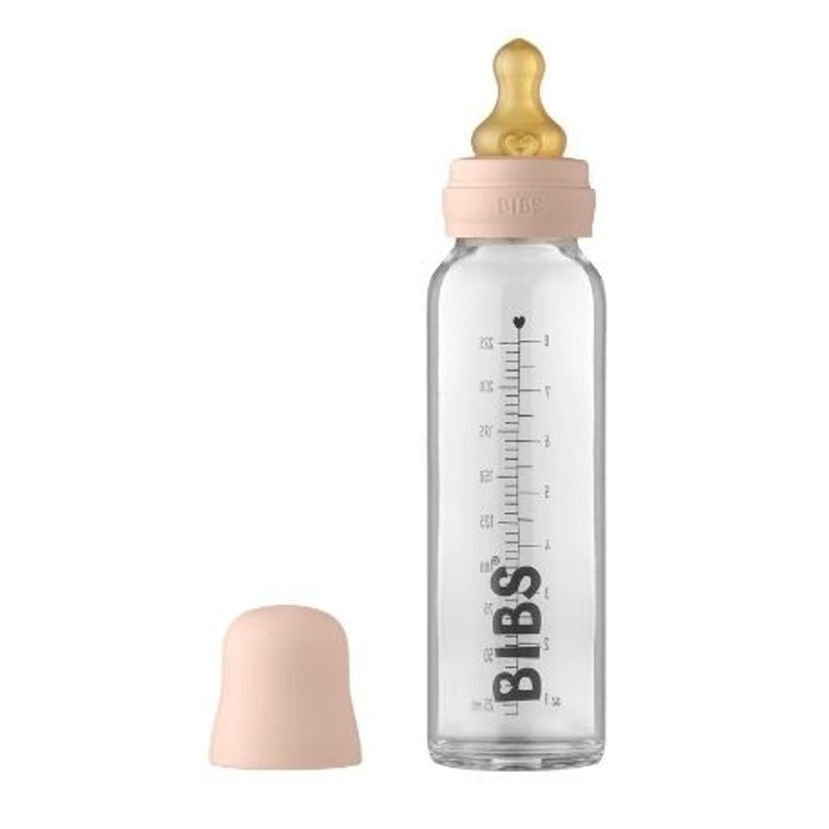 Bibs Baby Glass Bottle, Sutteflaske - Komplet Sæt, 225 Ml.