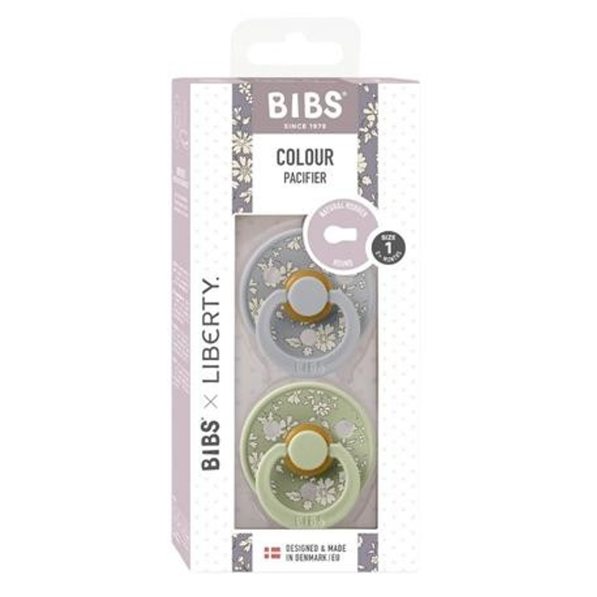 Bibs X Liberty, Colour 2-pak, Str. 1 (0-6 Mdr.), Rund - Latex