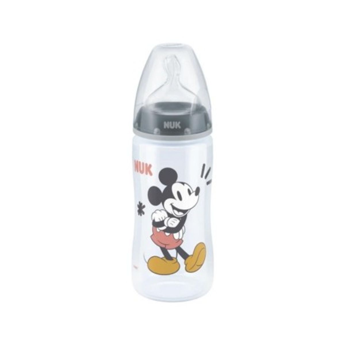 Nuk First Choice, Sutteflaske, 300 Ml, Mickey Mouse Grey