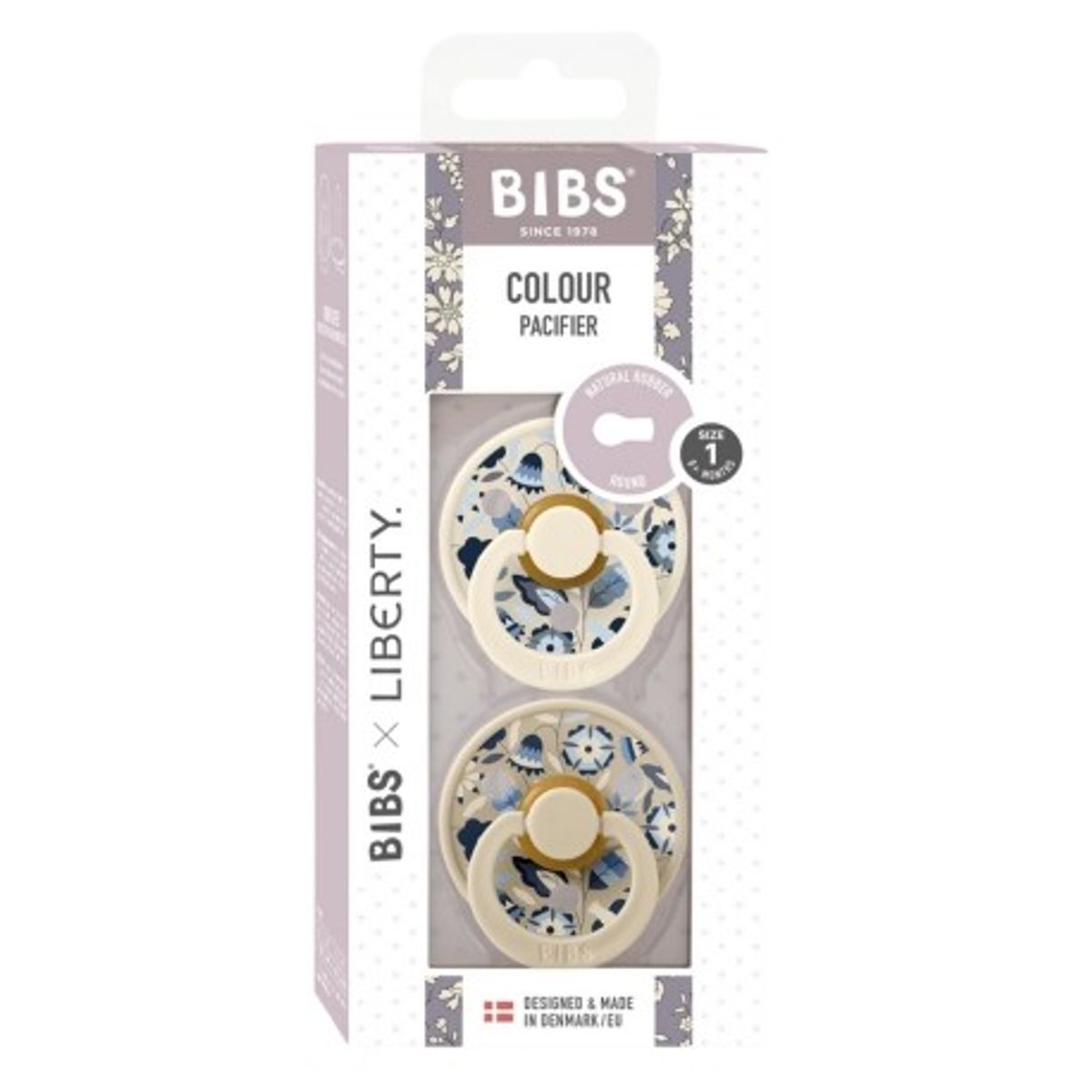 Bibs X Liberty, Colour 2-pak, Str. 1 (0-6 Mdr.), Rund - Latex