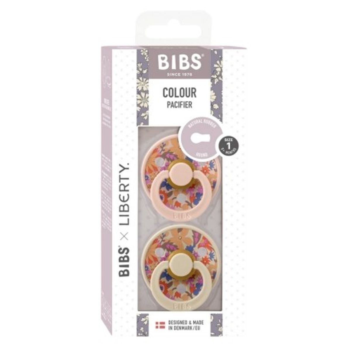 Bibs X Liberty, Colour 2-pak, Str. 1 (0-6 Mdr.), Rund - Latex