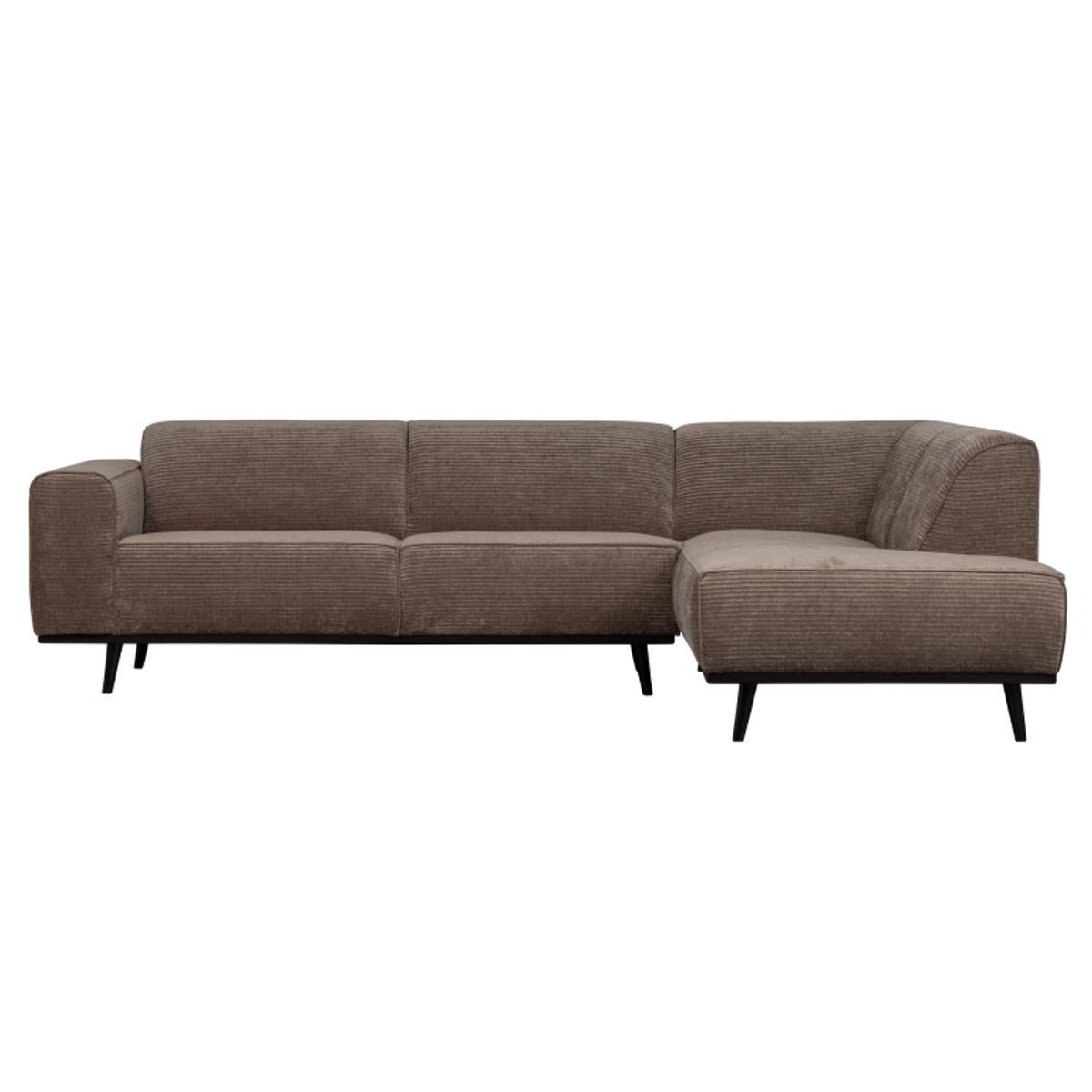 Statement Hjørnesofa Højrevendt Flat Rib - Taupe