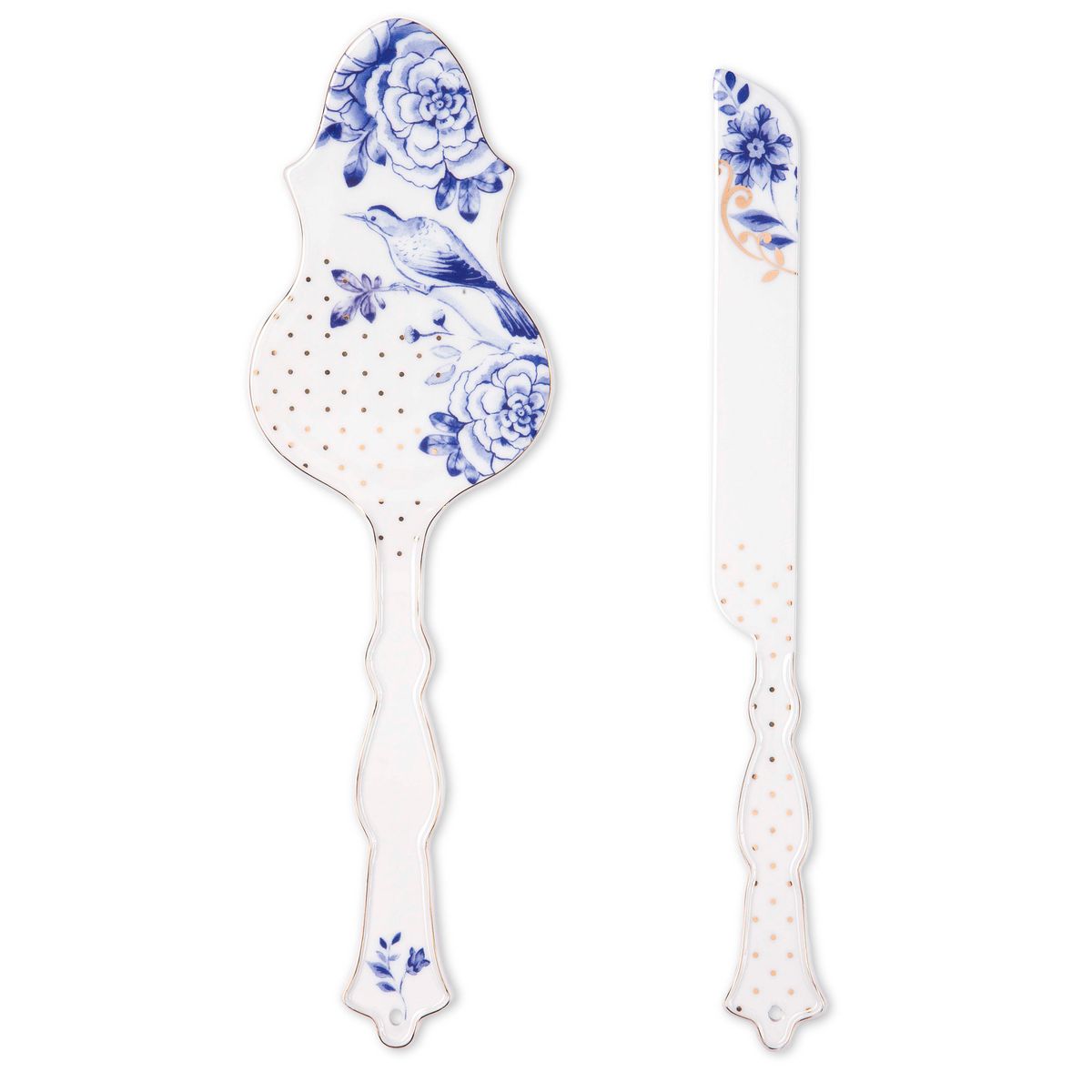 Set/2 Cake Knife Cake Server Royal White