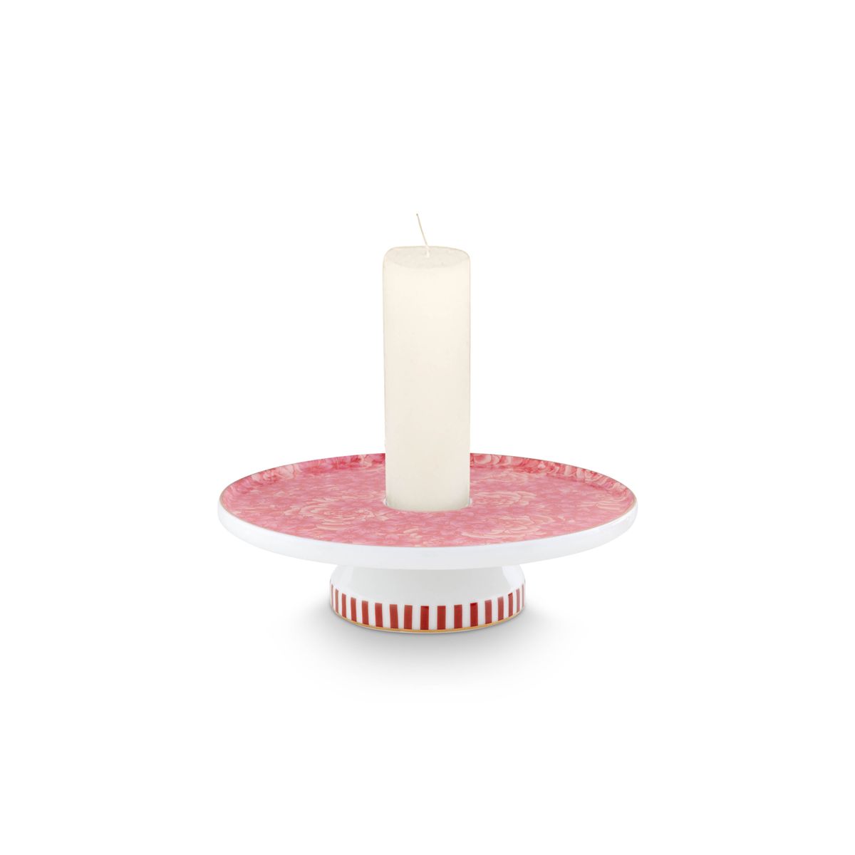 Candle Tray Royal All Over Flower Pink 14cm