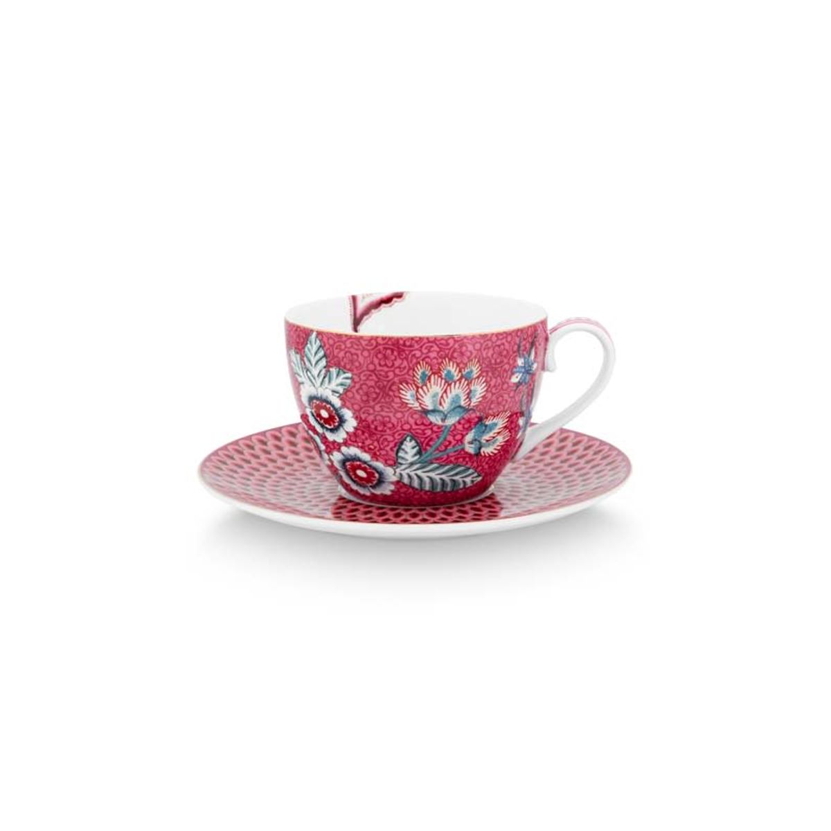 Cup & Saucer Flower Festival Dark Pink 280ml