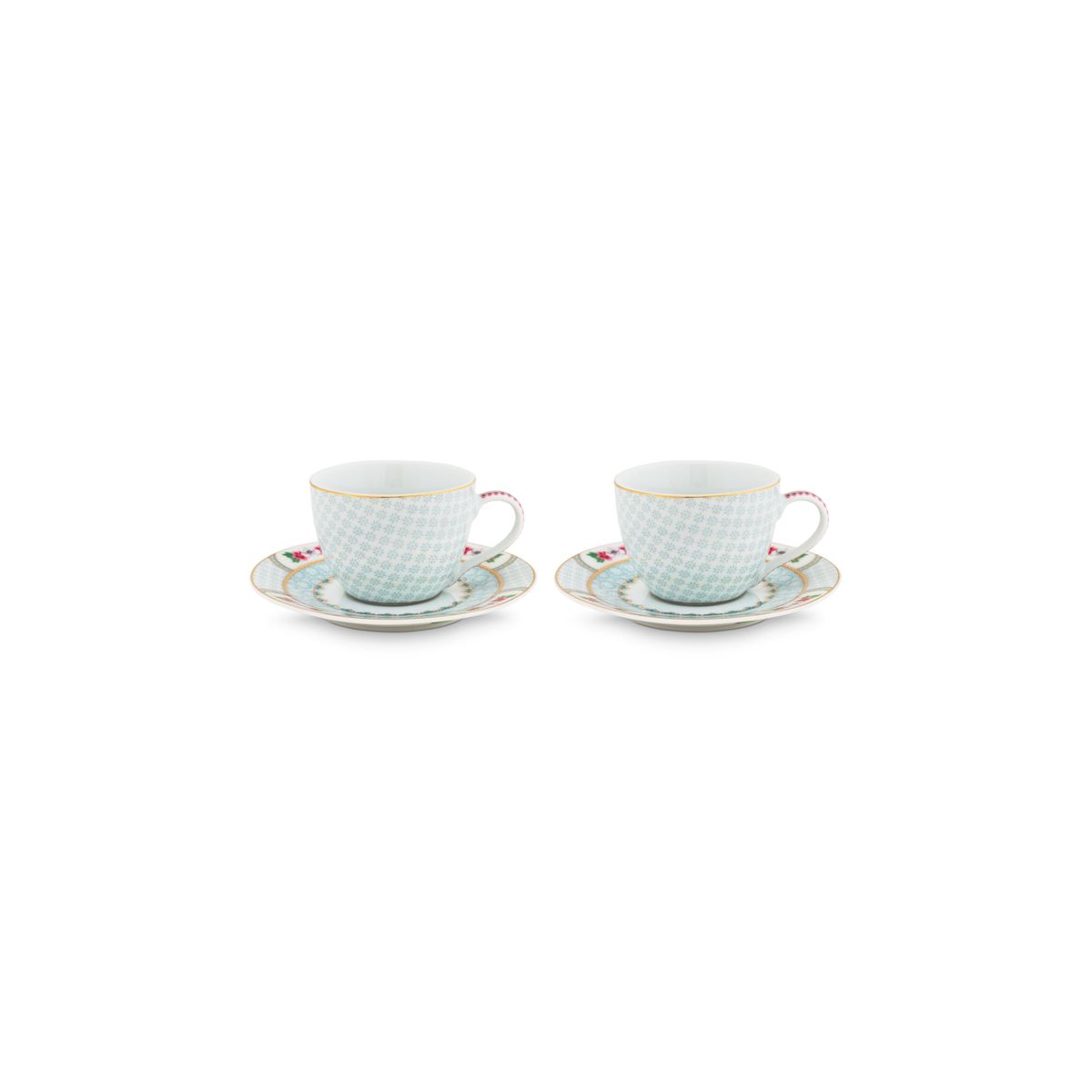 Set/2 Espresso Cups & Saucers Blushing Birds White 120ml