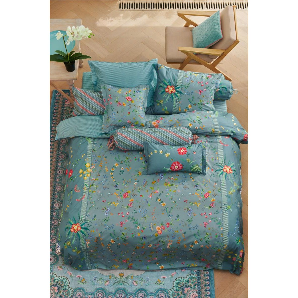 Pip Studio sengetøj duvet covers Petit Fleurs Blue -140 x 220 + 60 x 63