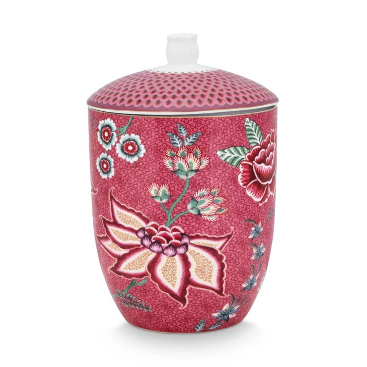 Storage Jar Flower Festival Dark Pink 1.5ltr