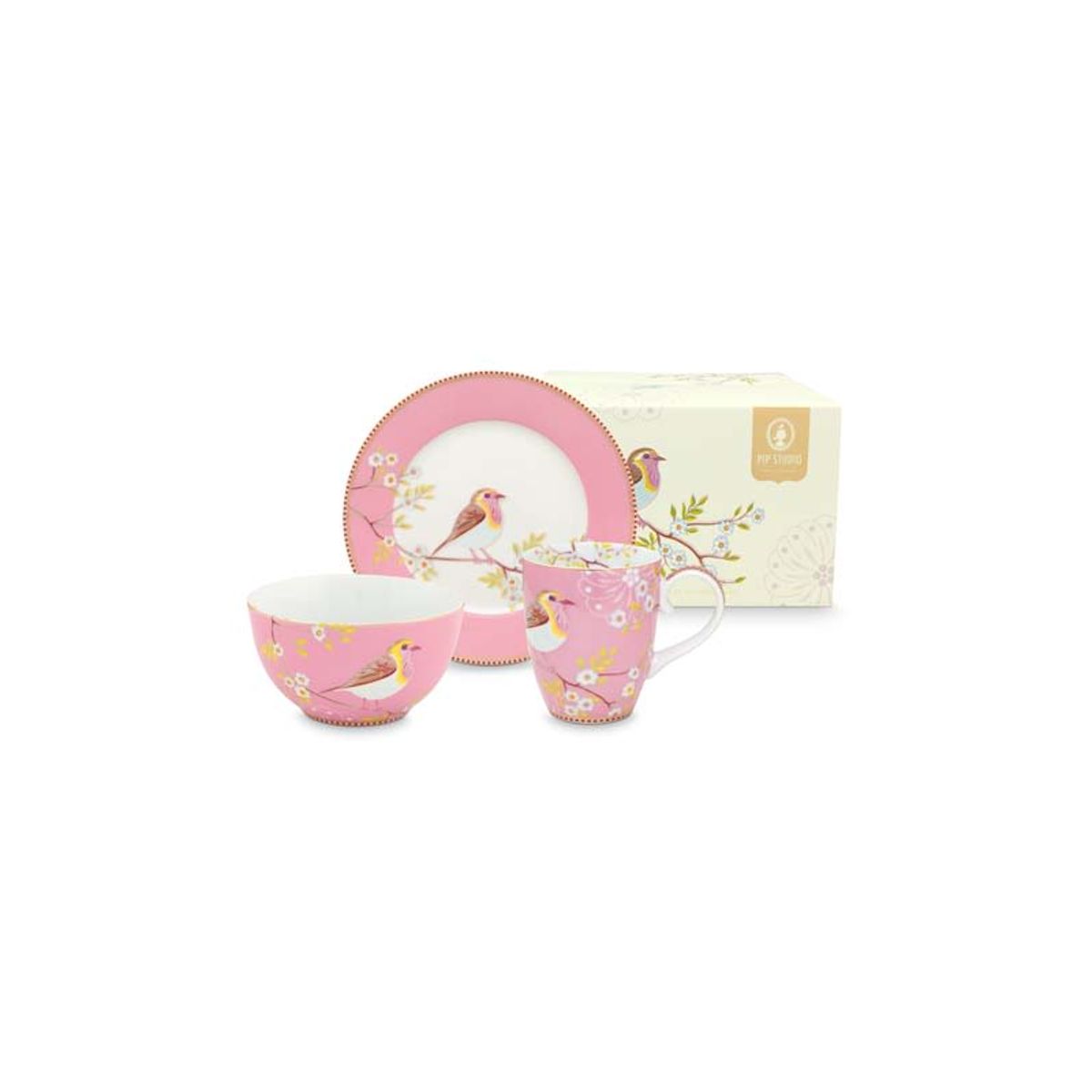 Set/3 Breakfast Set Early Bird Pink