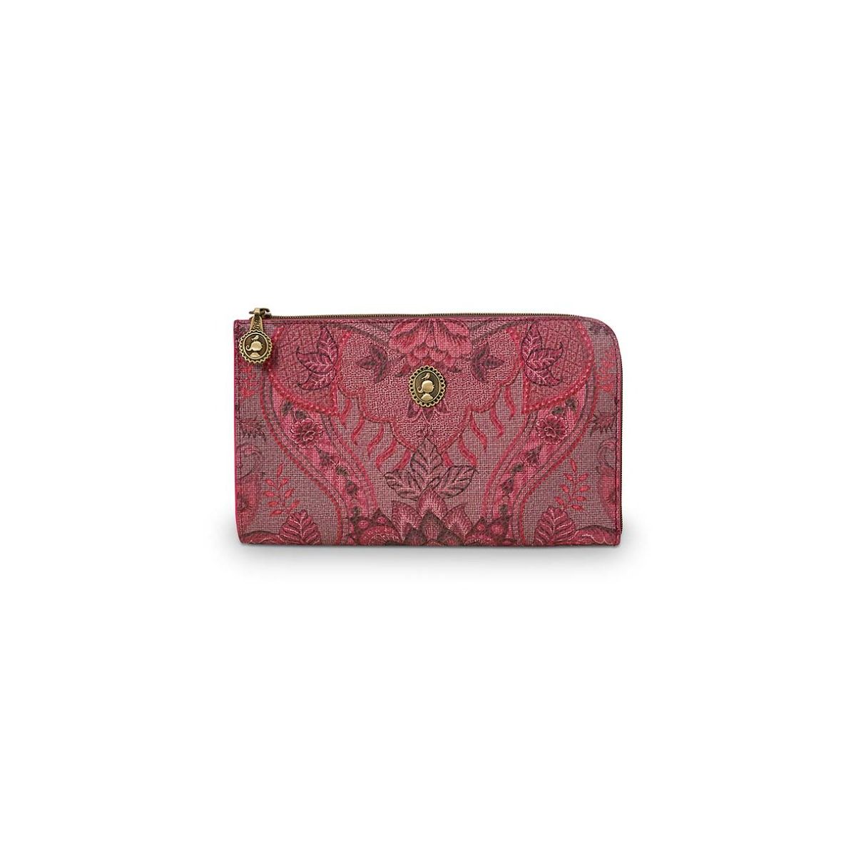 Cosmetic Zipper Pouch Kyoto Festival Dark Pink 21x12.5cm