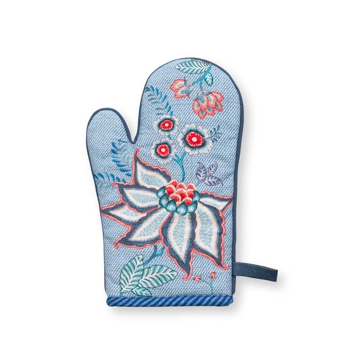 Oven Glove Flower Festival Blue 29x15cm