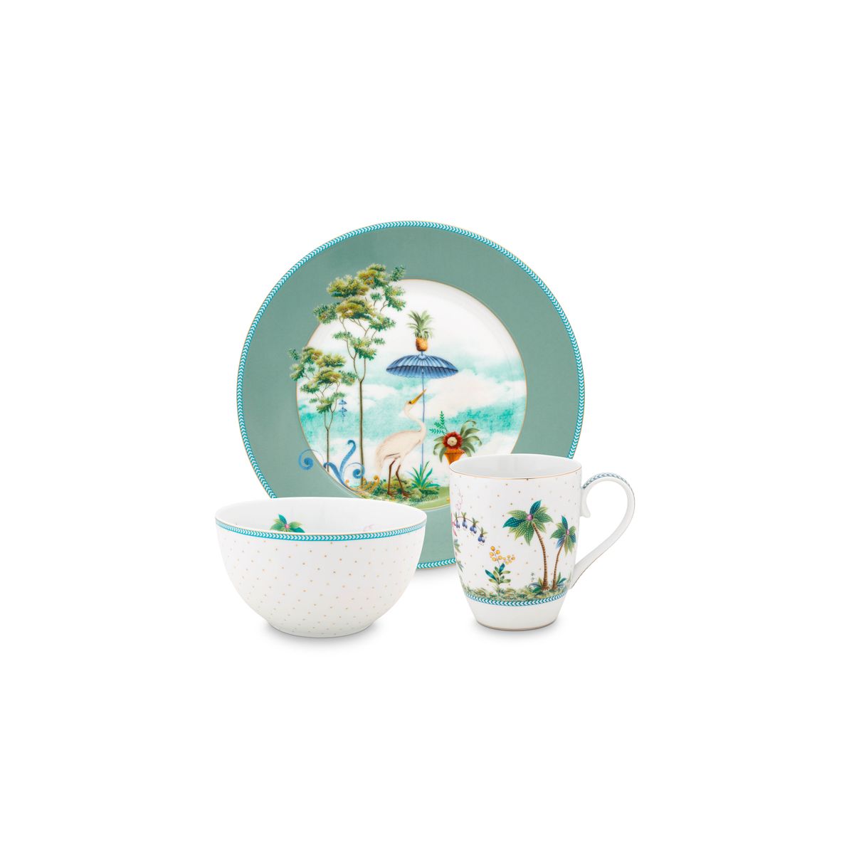 Set/3 Breakfast Set Jolie Blue