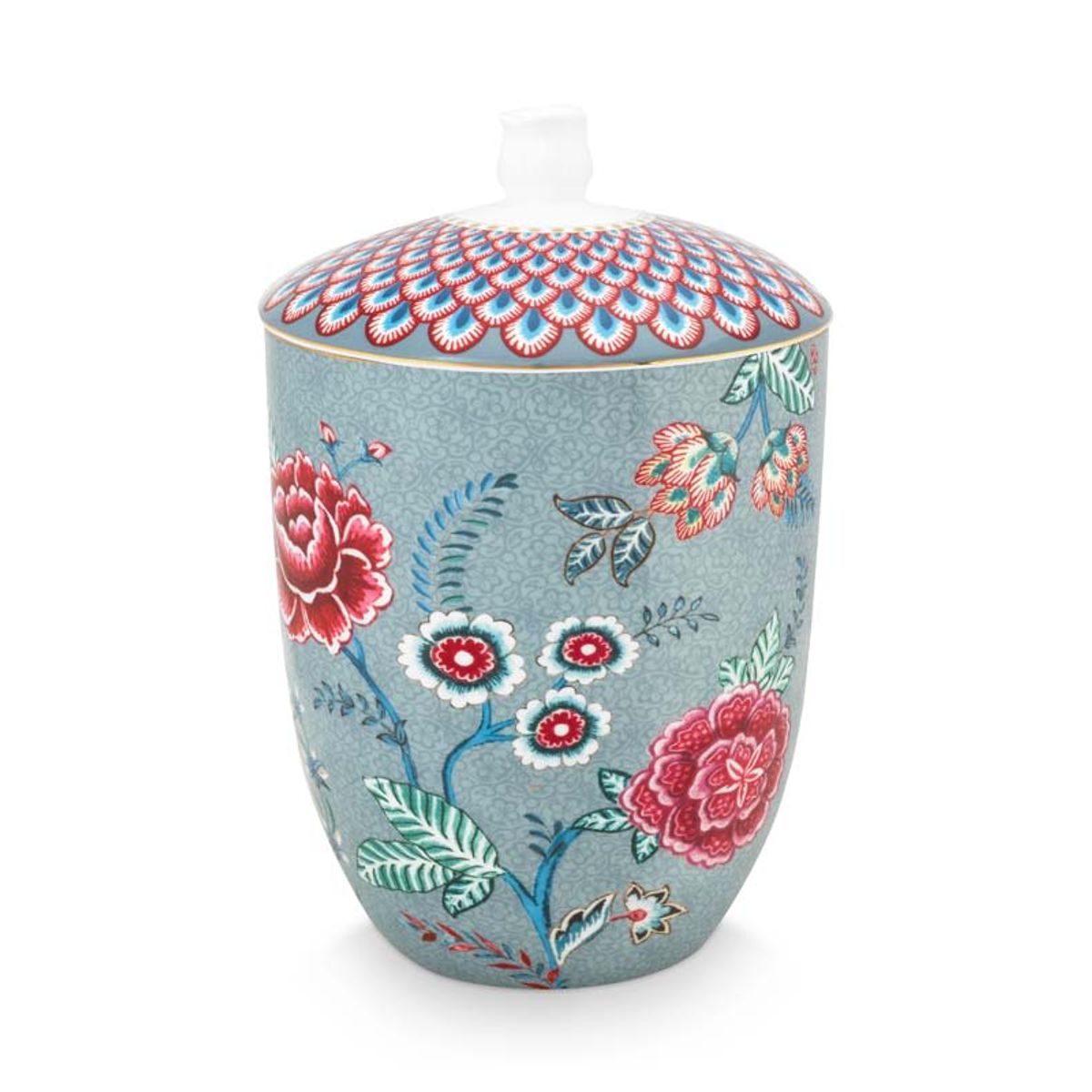 Storage Jar Flower Festival Light Blue 1.5ltr