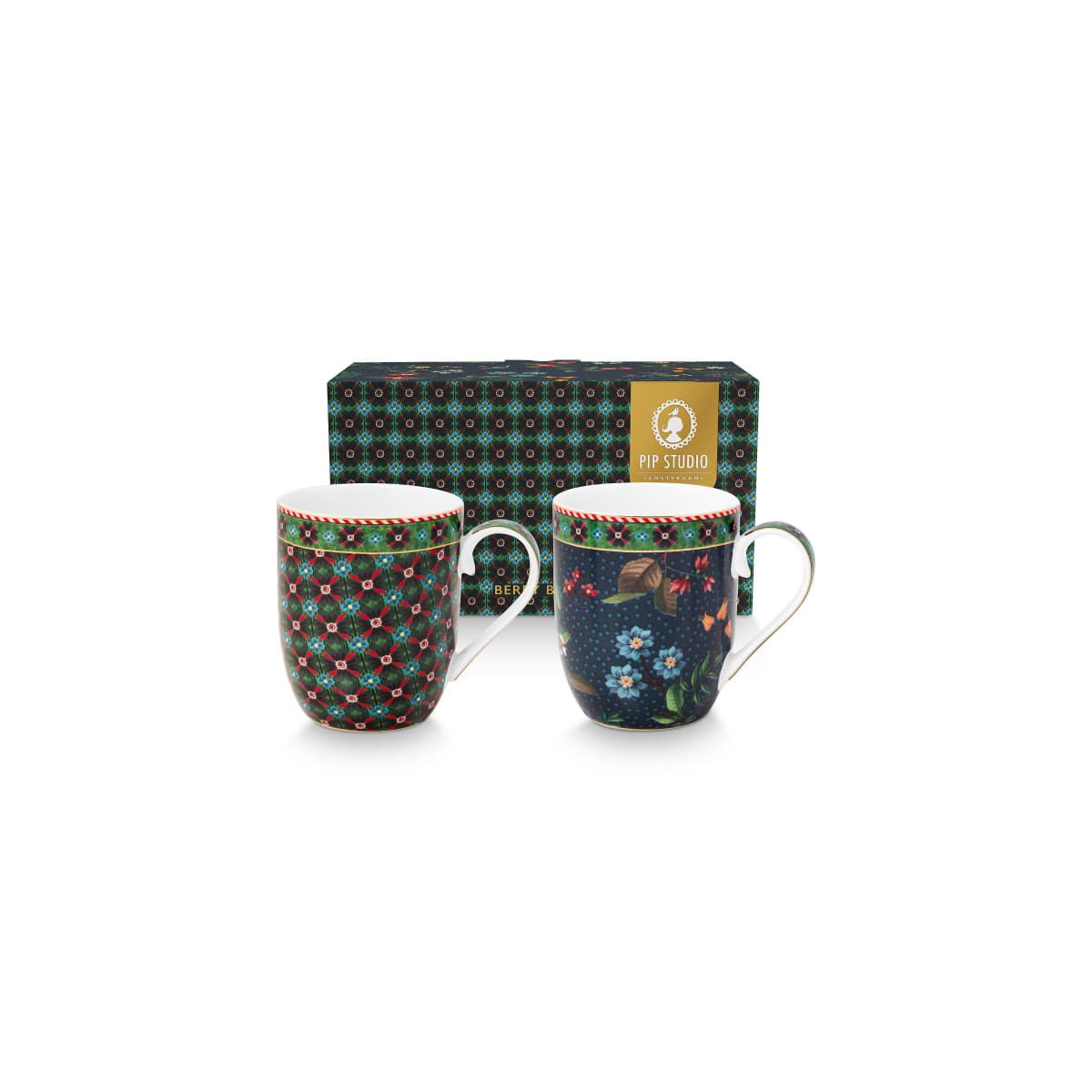 Set/2 Mugs Small Berry Blues 145ml