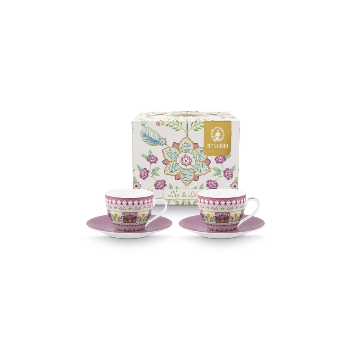 Set/2 Espresso Cups and Saucers Lily&Lotus 120ml