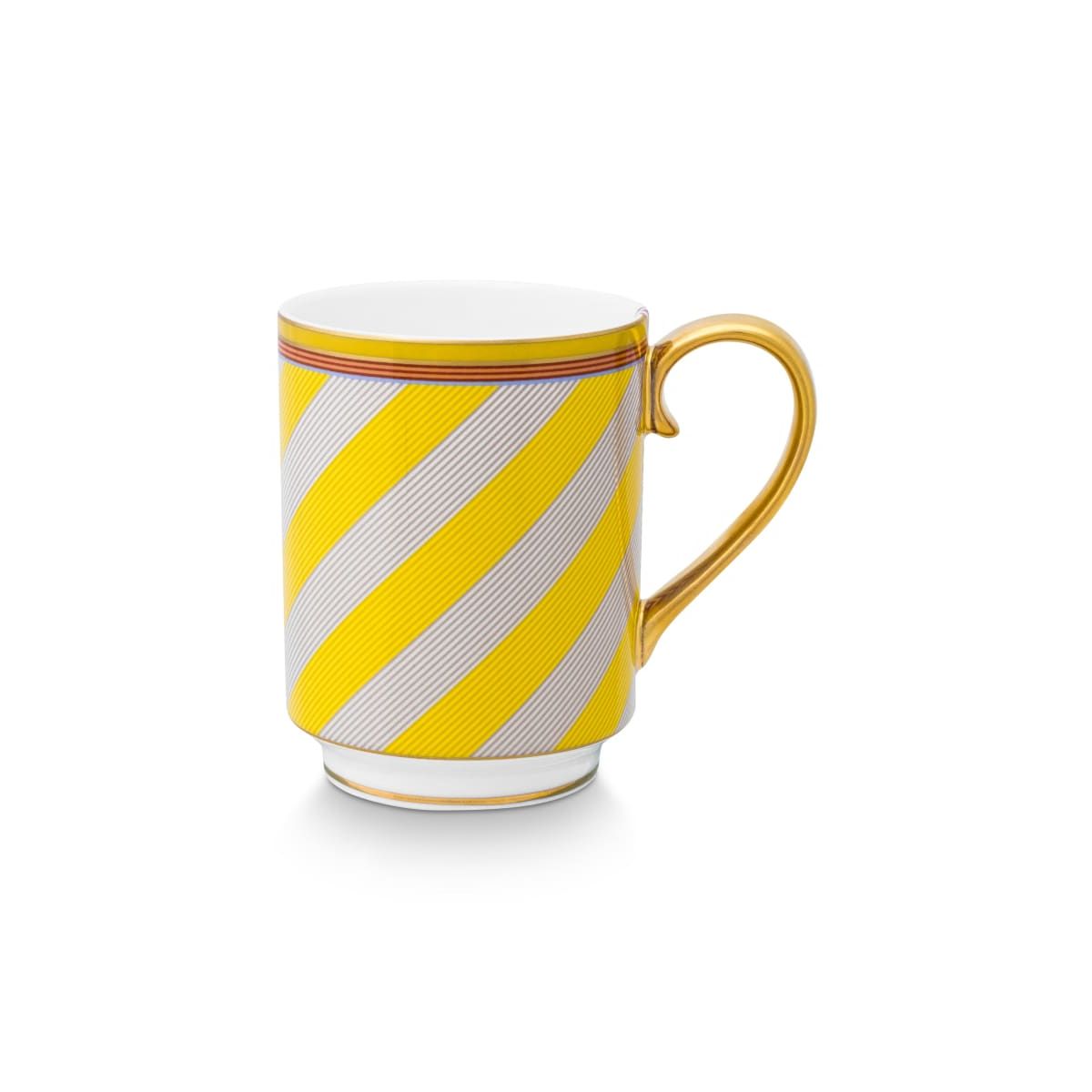 Mug Large with Ear Pip Chique Stripes Yellow 350ml