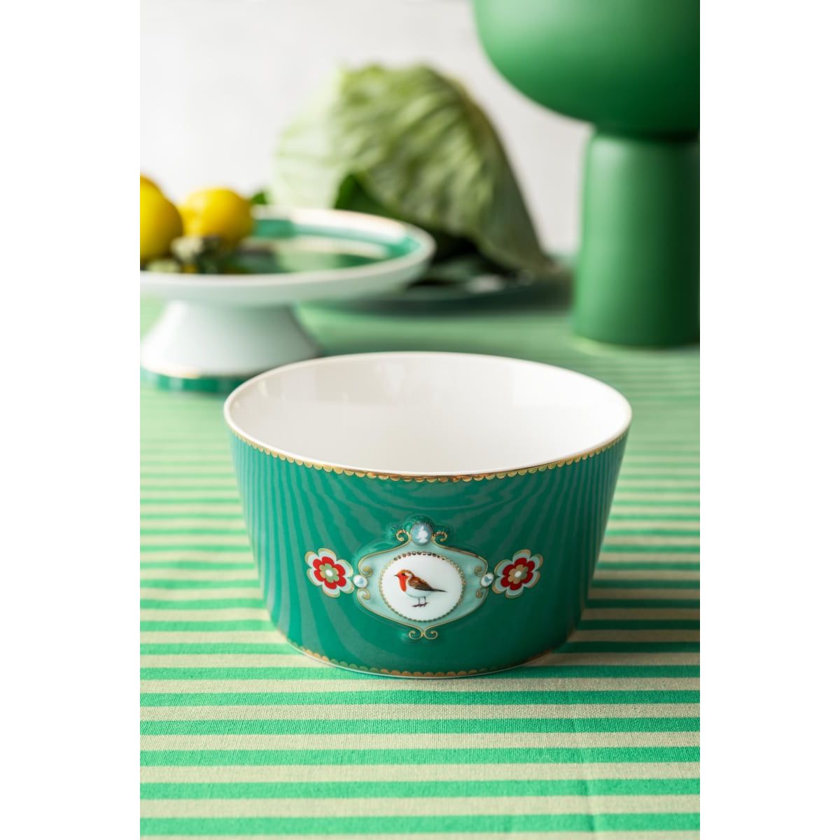 Bowl Love Birds Medallion Emerald 15cm