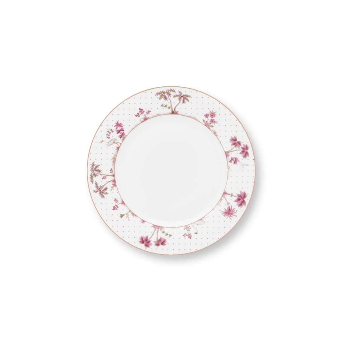 Pip Studio Plate Jolie Dots Gold Pink 26.5cm