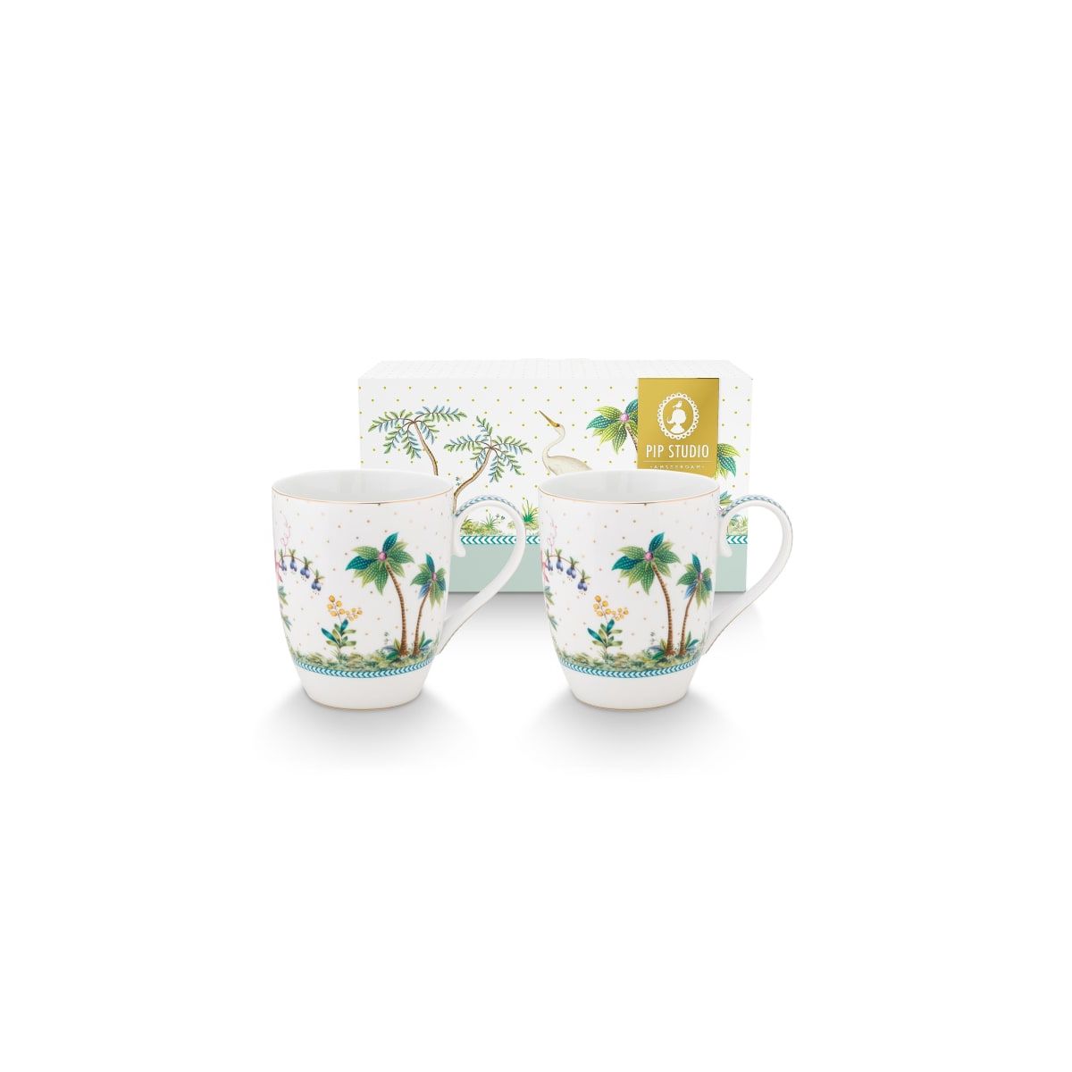 Set/2 Mugs Large Jolie Dots Gold 350ml