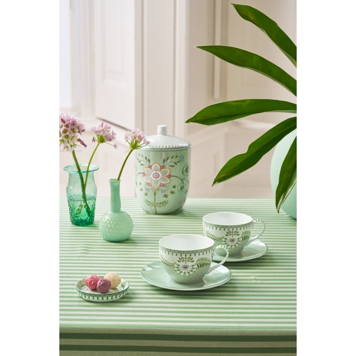 Pip Studio Set/2 Cups and Saucers Lily&Lotus Light Green 280ml