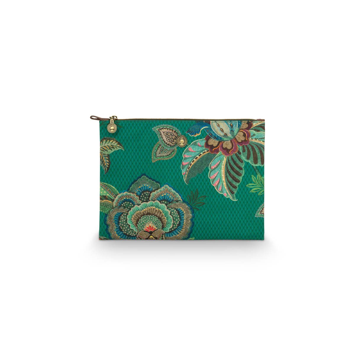 Charly Cosmetic Flat Pouch Large Cece Fiore Green 30x22x1cm