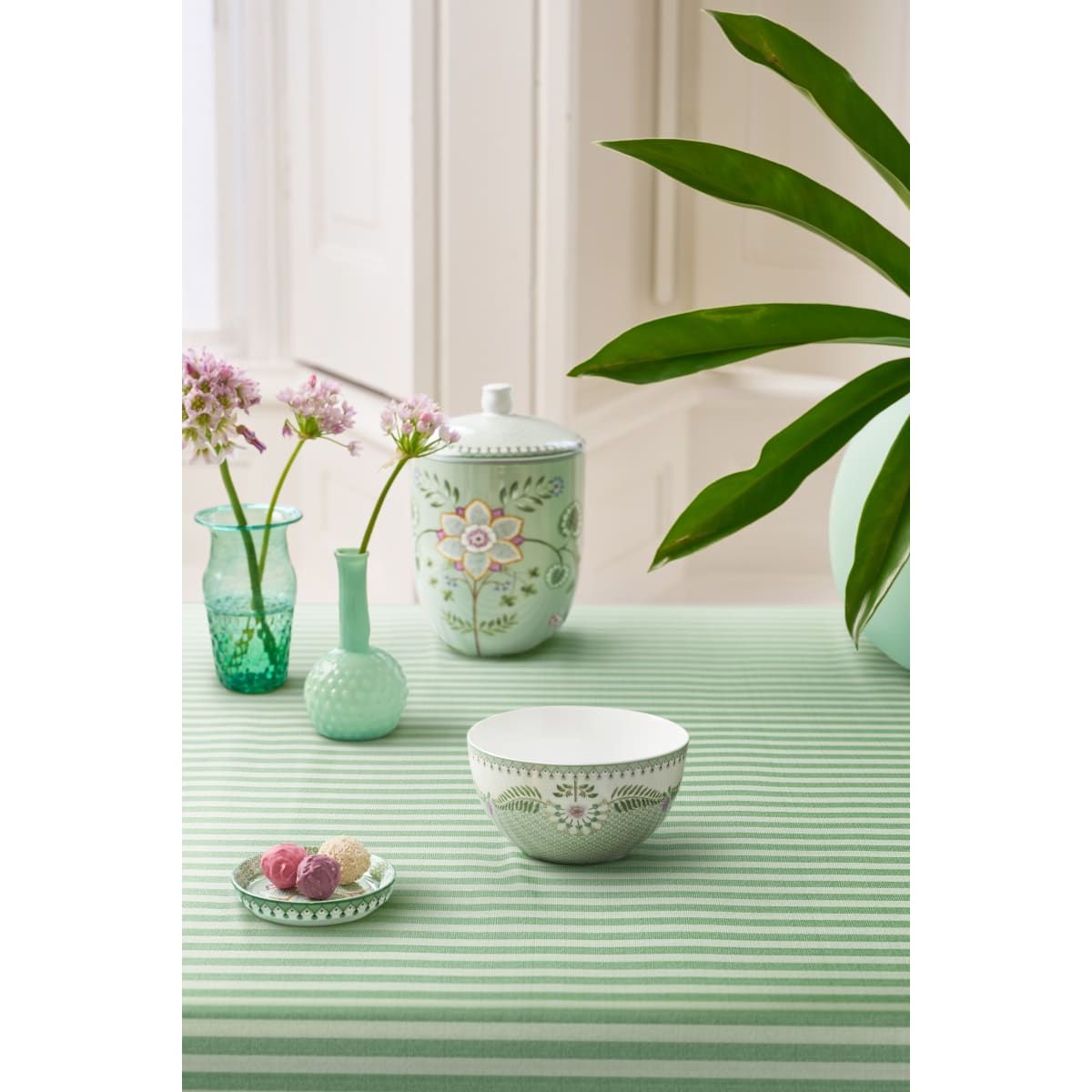 Pip Studio Bowl Lily&Lotus Tiles Light Green 15cm