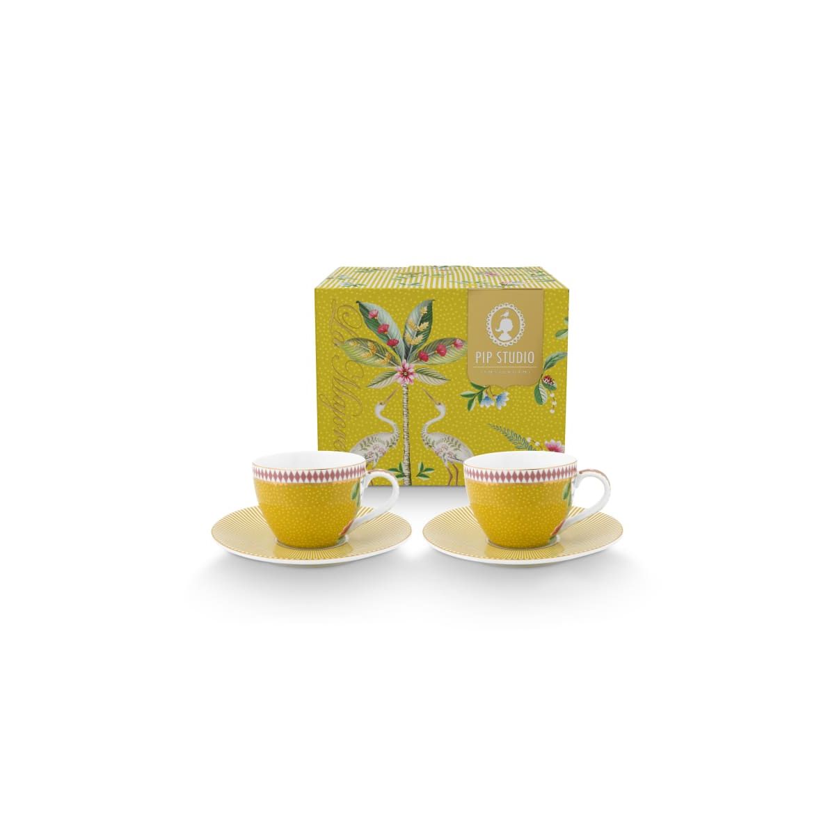 Set/2 Espresso Cups & Saucers La Majorelle Yellow 120ml