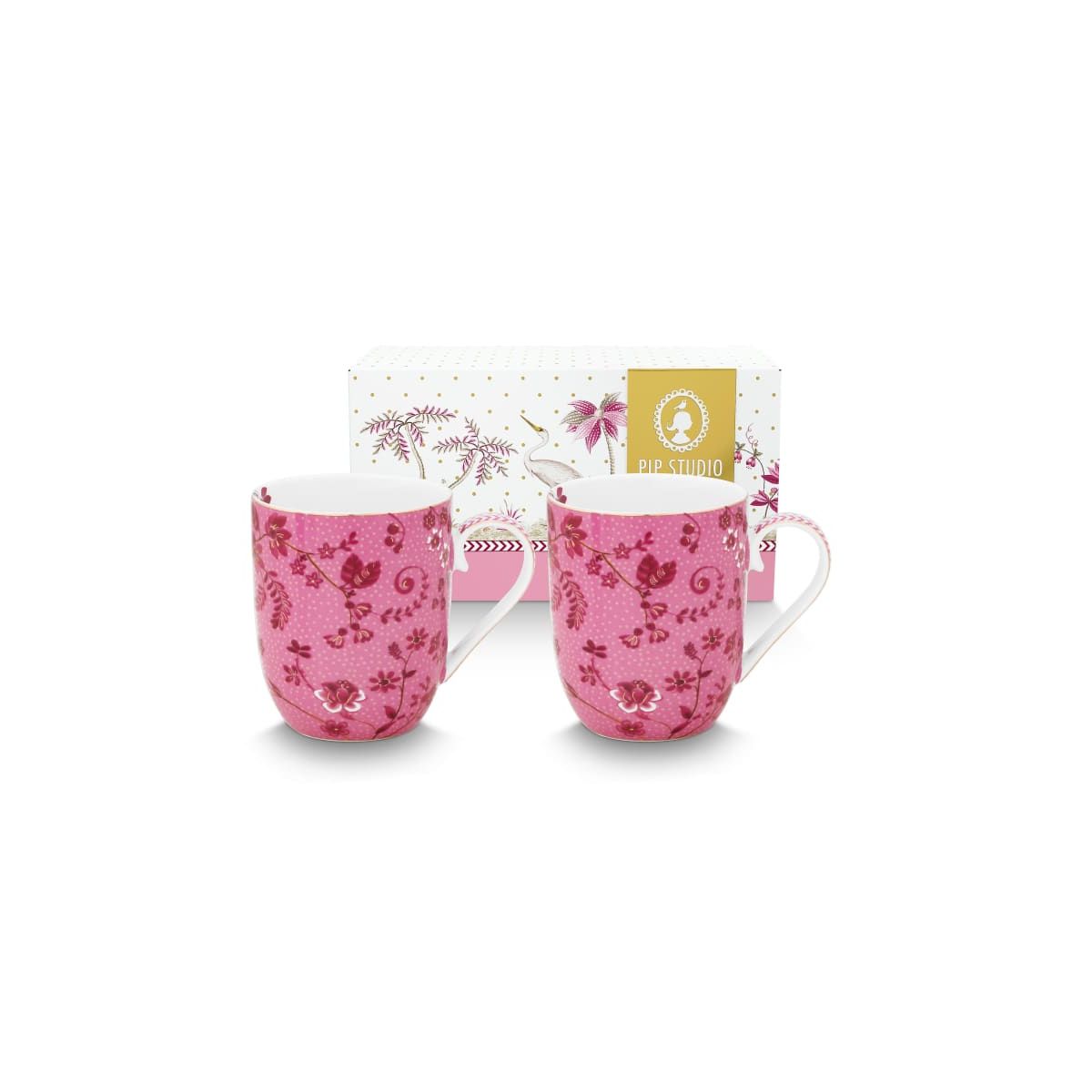 Pip Studio Set/2 Mugs Small Jolie Flowers Pink 145ml