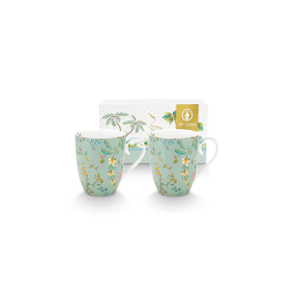 Set/2 Mugs Large Jolie Flowers Blue 350ml