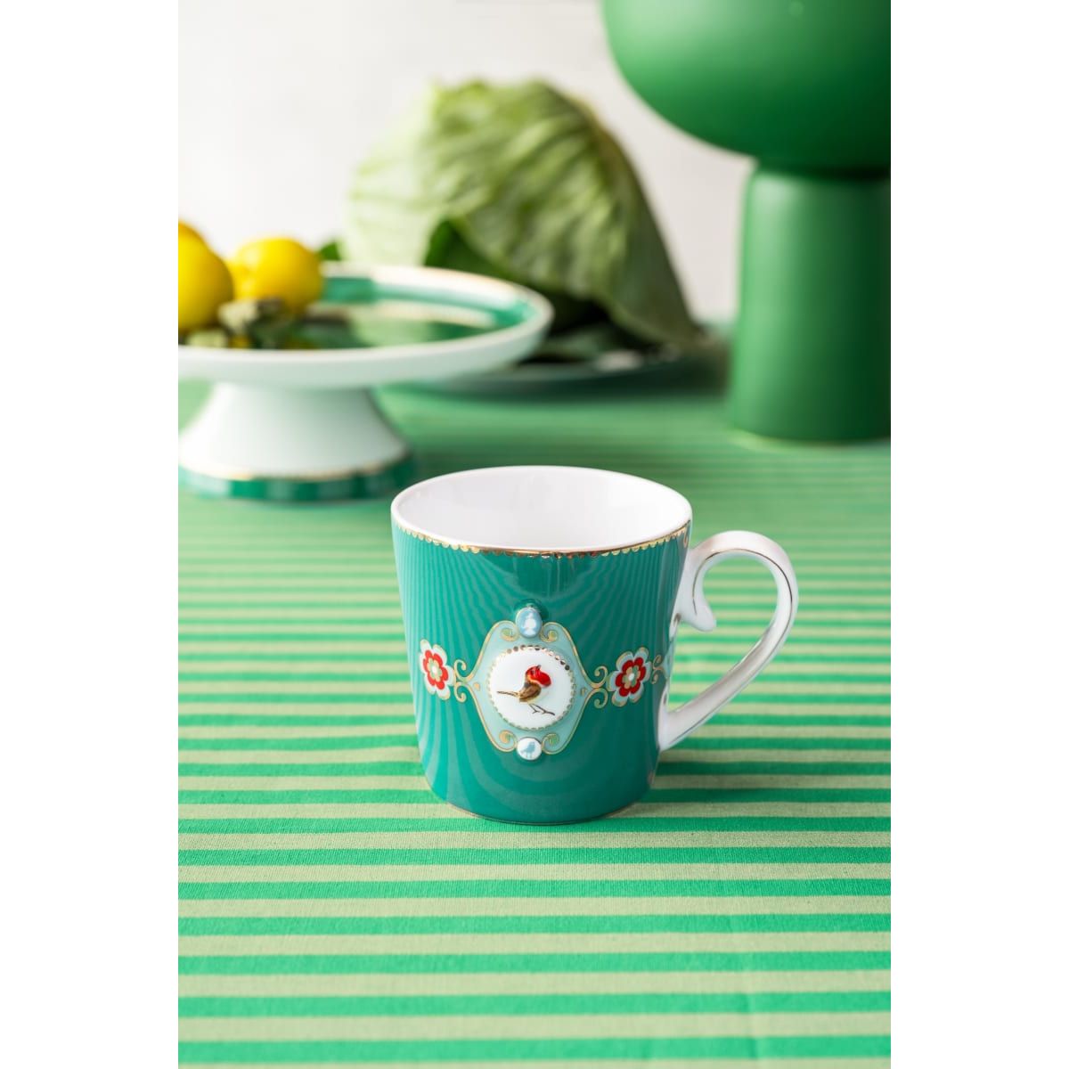 Mug Large Love Birds Medallion Emerald 250ml