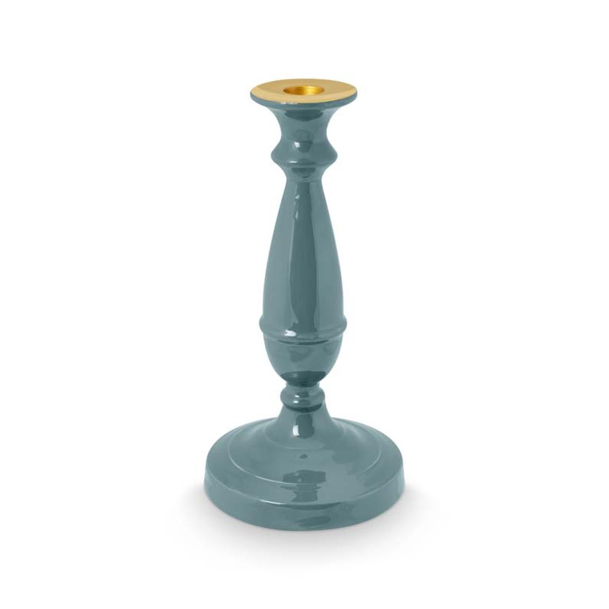 Candle Holder Small Metal Light Blue 24cm