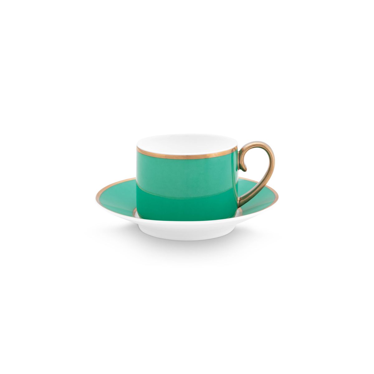 Espresso Cup & Saucer Pip Chique Gold-Green 120ml