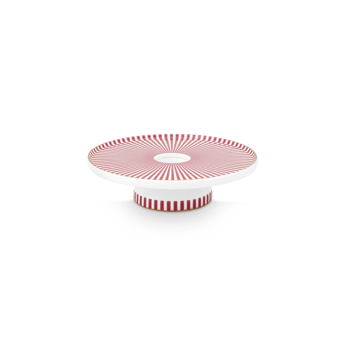 Candle Tray Royal Stripes Dark Pink 14cm