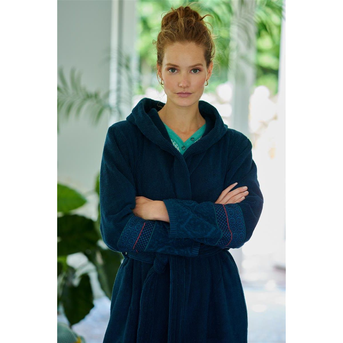 PIP Soft Zellige Bathrobe Dark Blue L