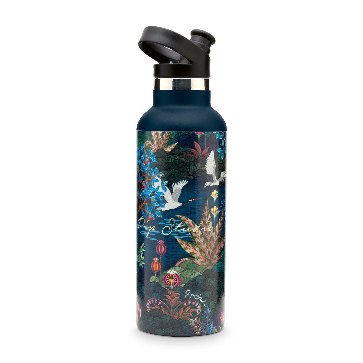 Pip studio vandflaske garden dark blue 600ml