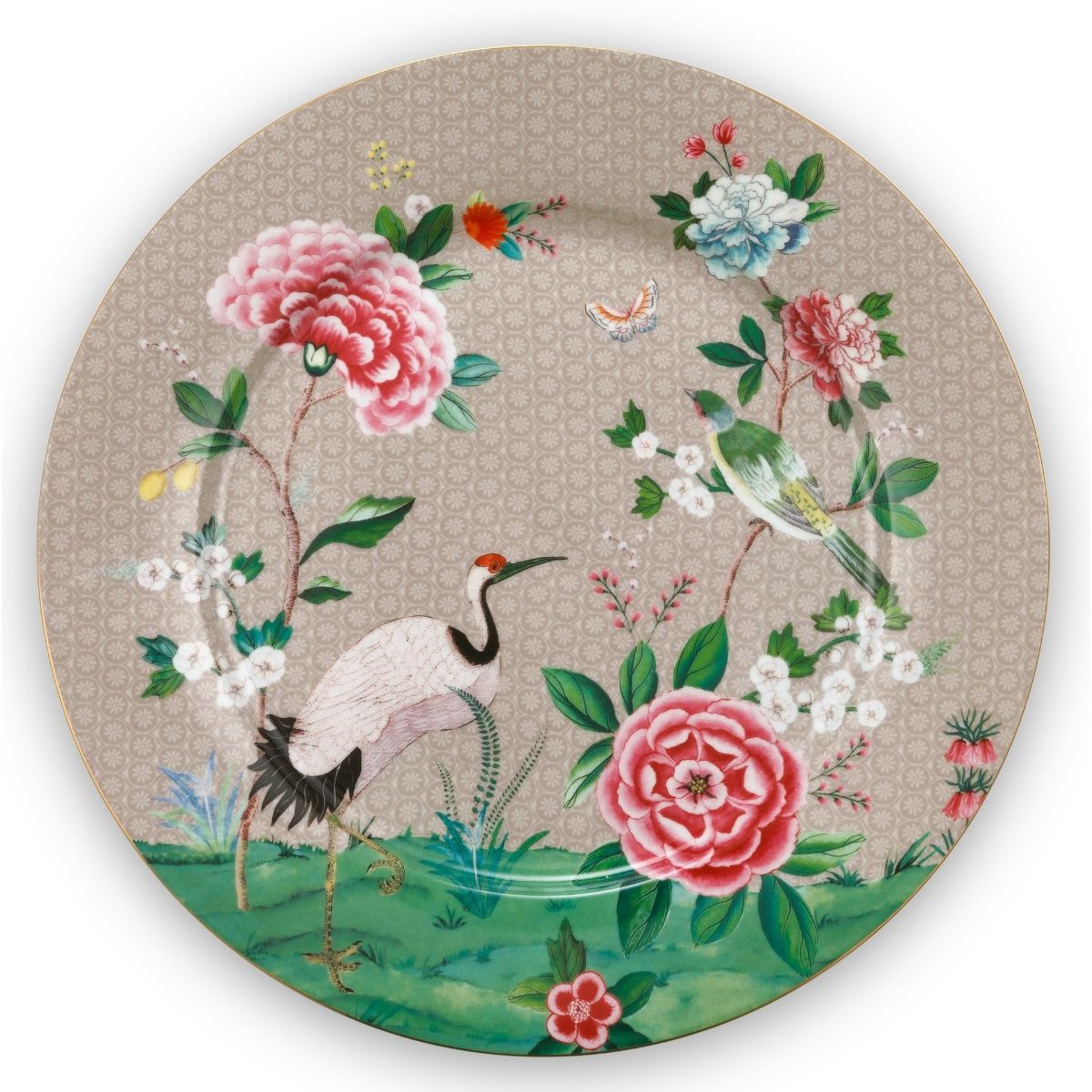 Plate Blushing Birds Khaki 32cm