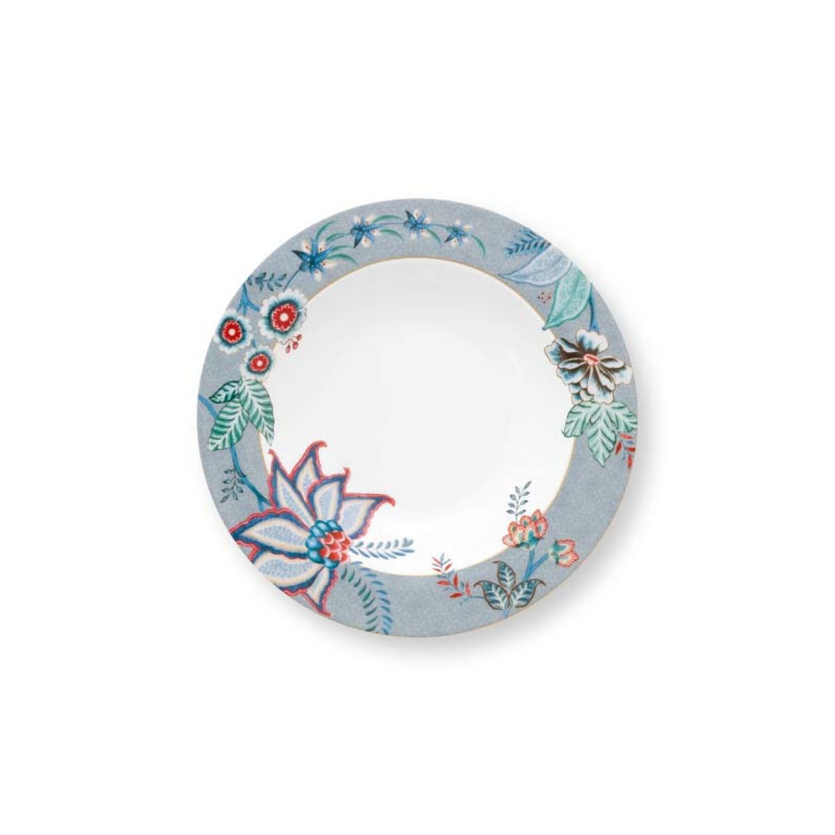 Deep Plate Flower Festival Light Blue 21.5cm