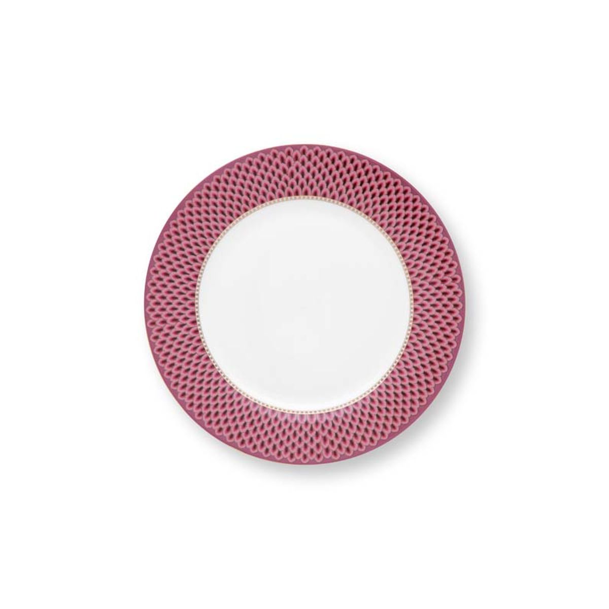 Plate Flower Festival Scallop Dark Pink 26.5cm