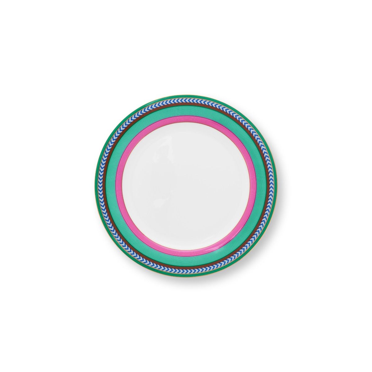 Plate Chique Stripes Pink-Green 23cm