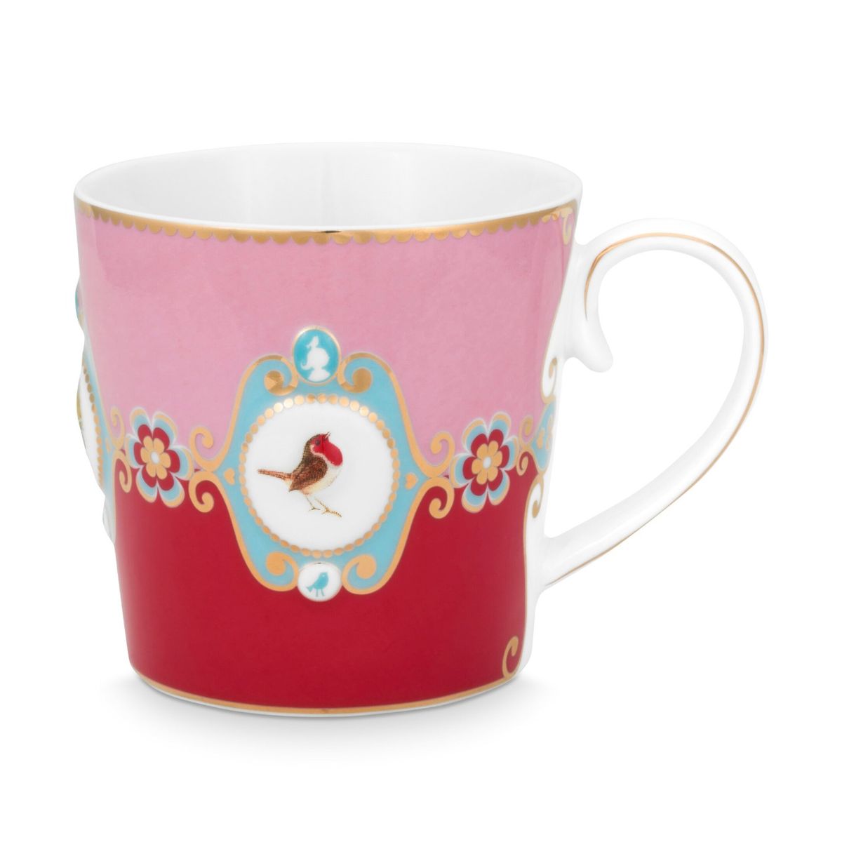 Mug Large Love Birds Medallion Red-Pink 250ml