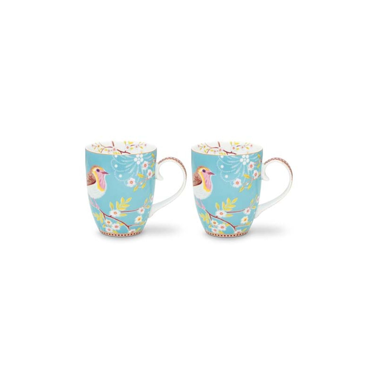 Set/2 Mugs Large Early Bird Blue 350ml