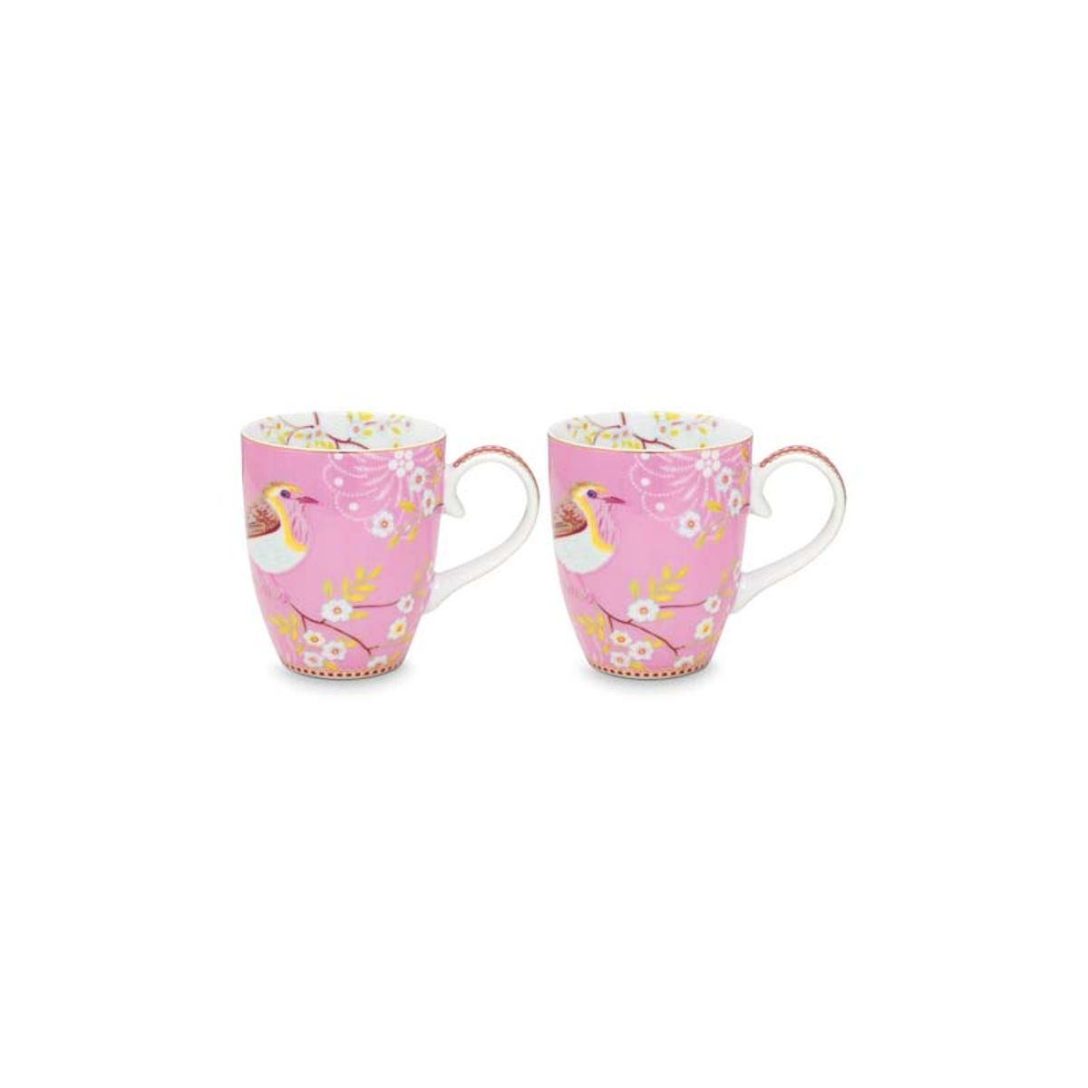 Set/2 Mugs Large Early Bird Pink 350ml