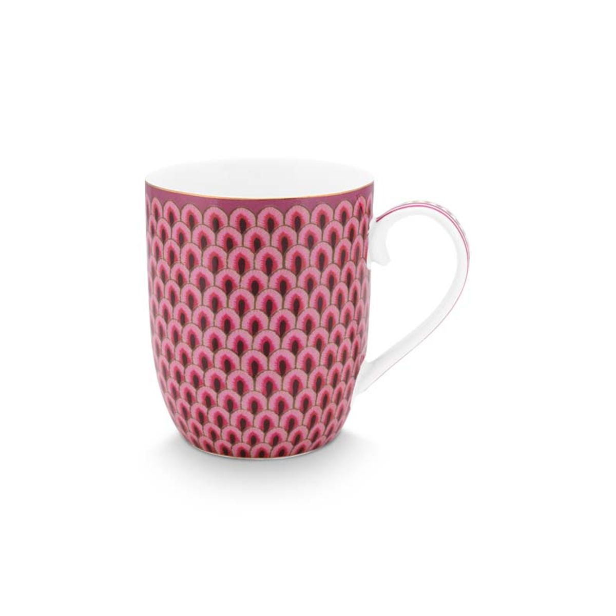 Mug Small Flower Festival Scallop Dark Pink 145ml