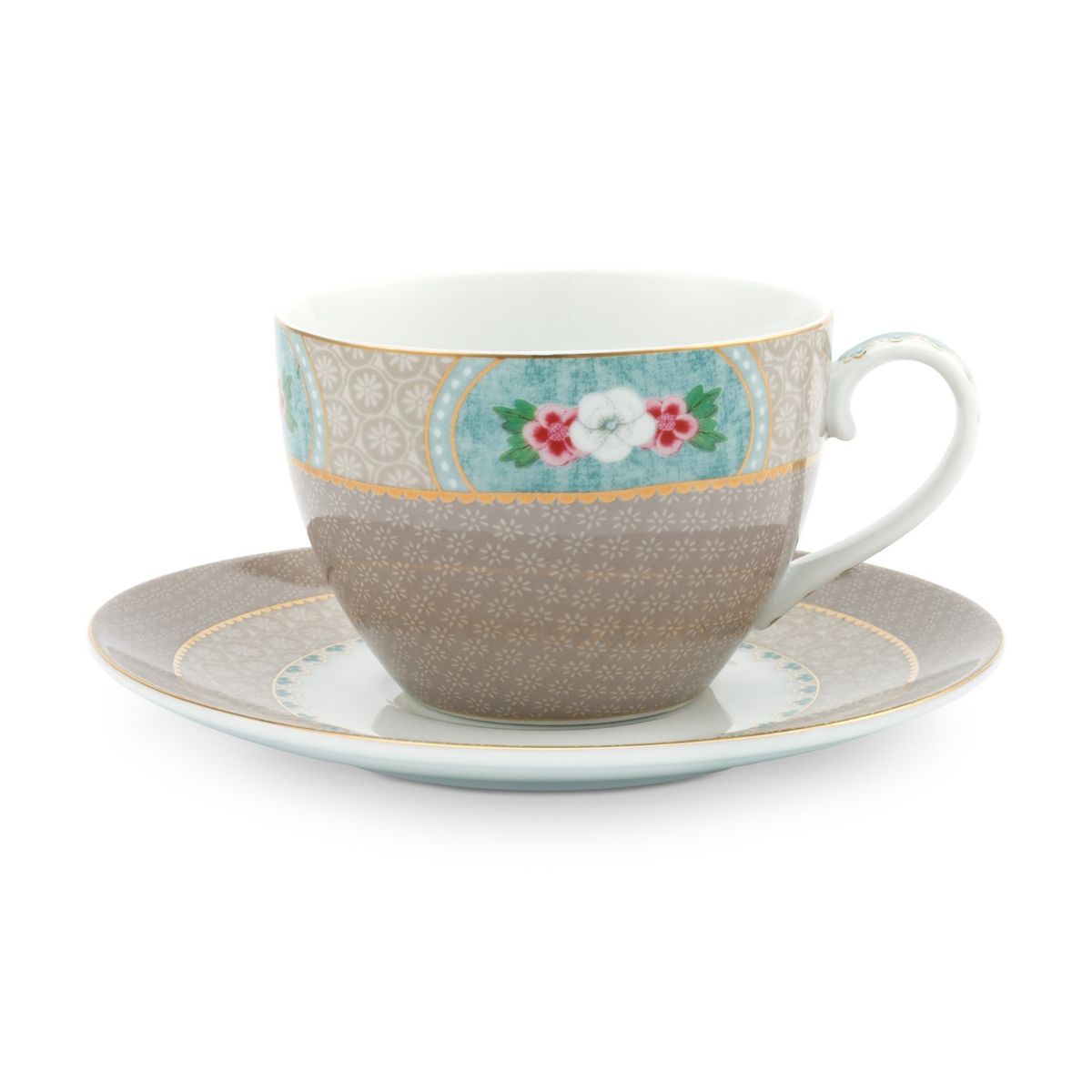 Cup & Saucer Blushing Birds Khaki 280ml